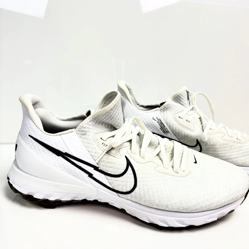 Nike Air Zoom Infinity Tour Flyknit Golf Shoes White Black CT0540-133 Mens 14